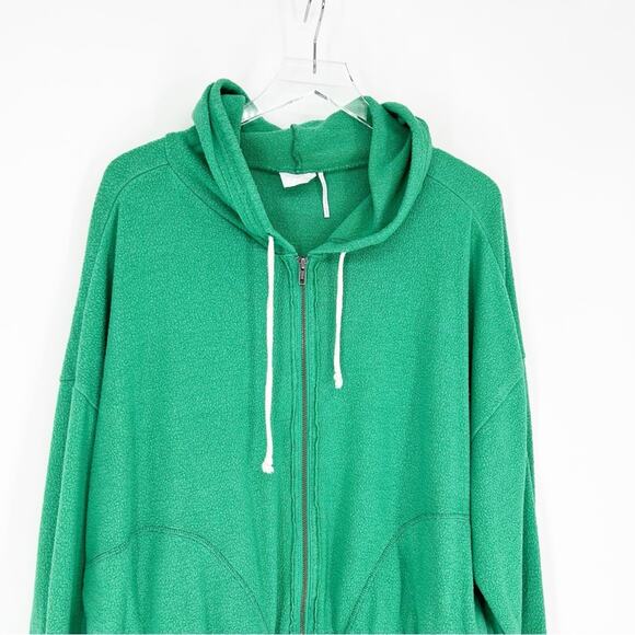 Urban Outfitters Out From Under Kelsey Oversized Zip Up Terry Sweatshirt S Green - Picture 4 of 7